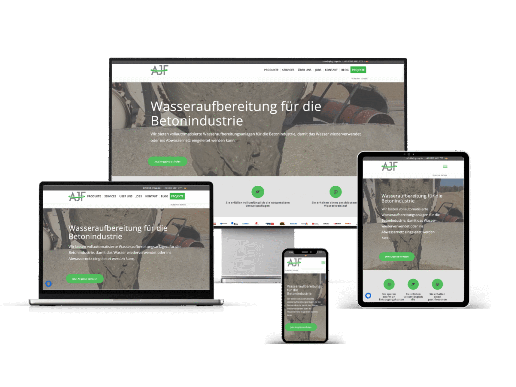 Website Webdesign Maschinenbau Industrie Mockups