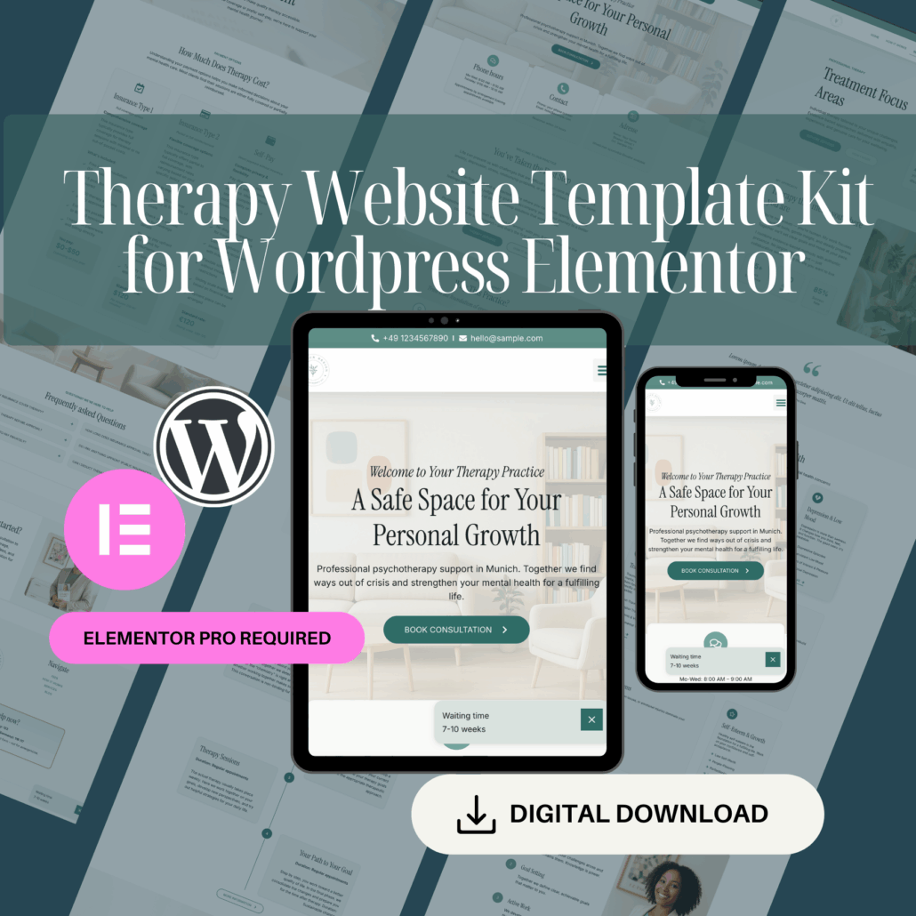 Wordpress Elementor Psychotherapie Website Template Kit