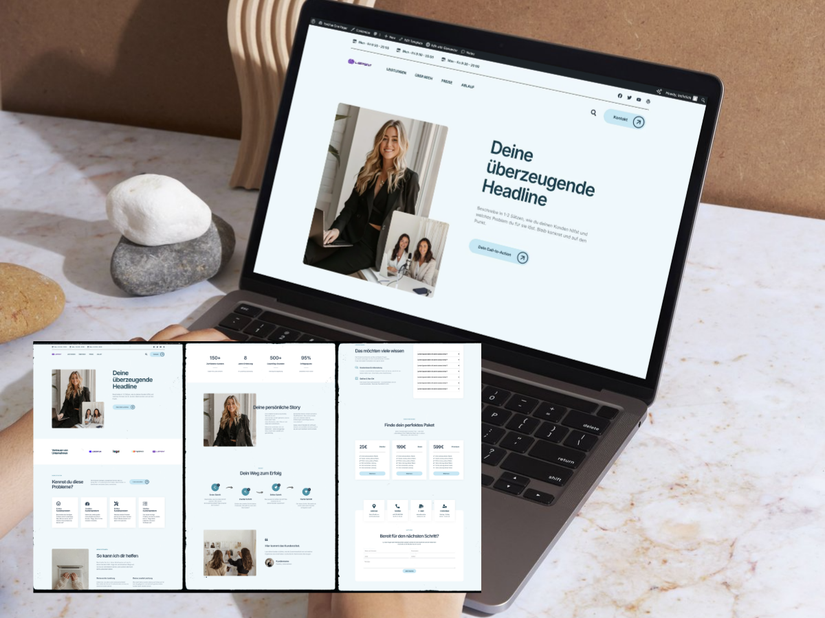 One Page Website Design Inspiration Mockup