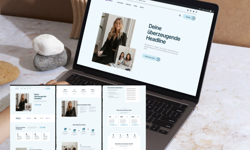 One Page Website Design Inspiration Mockup