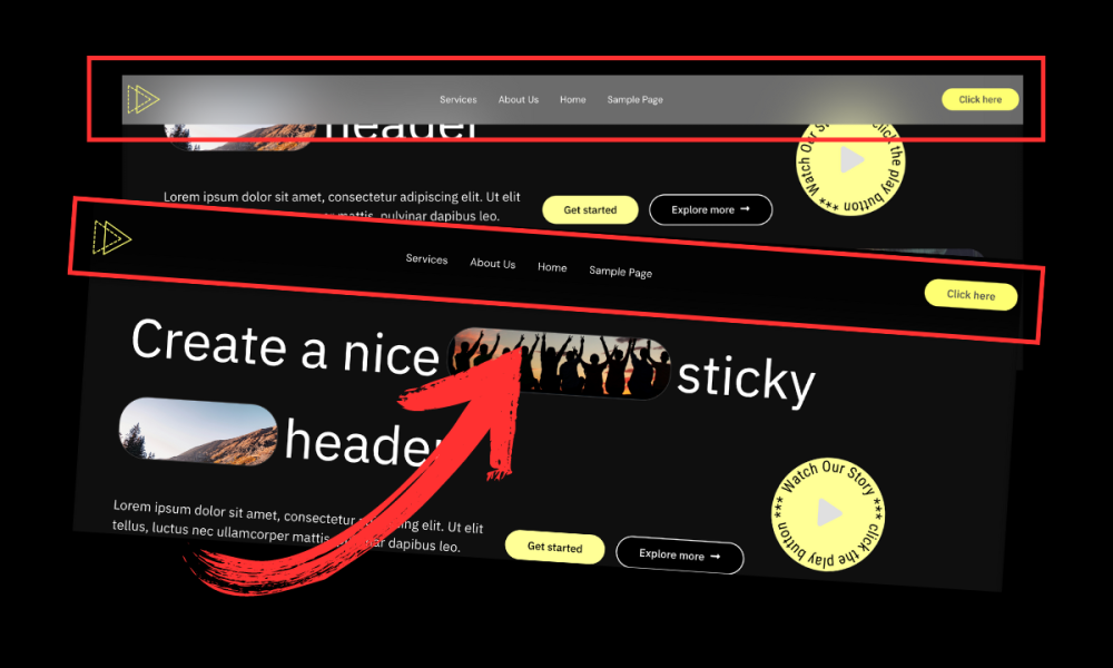 Demo of the Shrinking Sticky Header in Elementor Pro